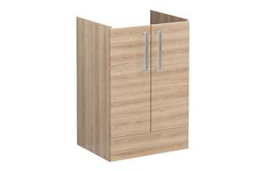 VitrA Root Flat 60cm 2 Door Floor Standing Washbasin Unit - Natural Oak